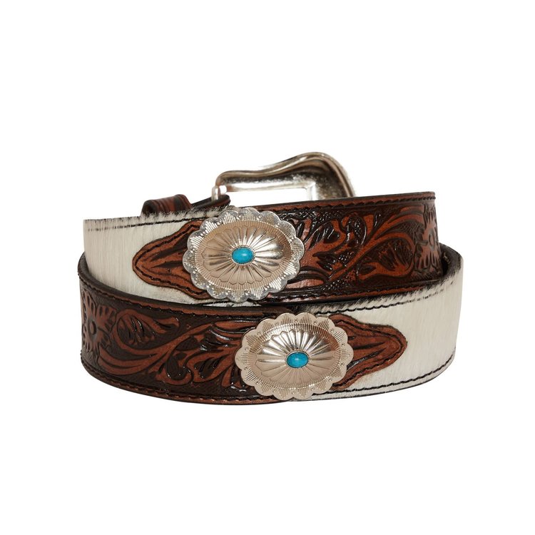 Myra Bags Distinguished Hand-Tooled Hair on Hide Belt