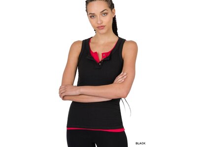 Ribbed Tank with Button Detail