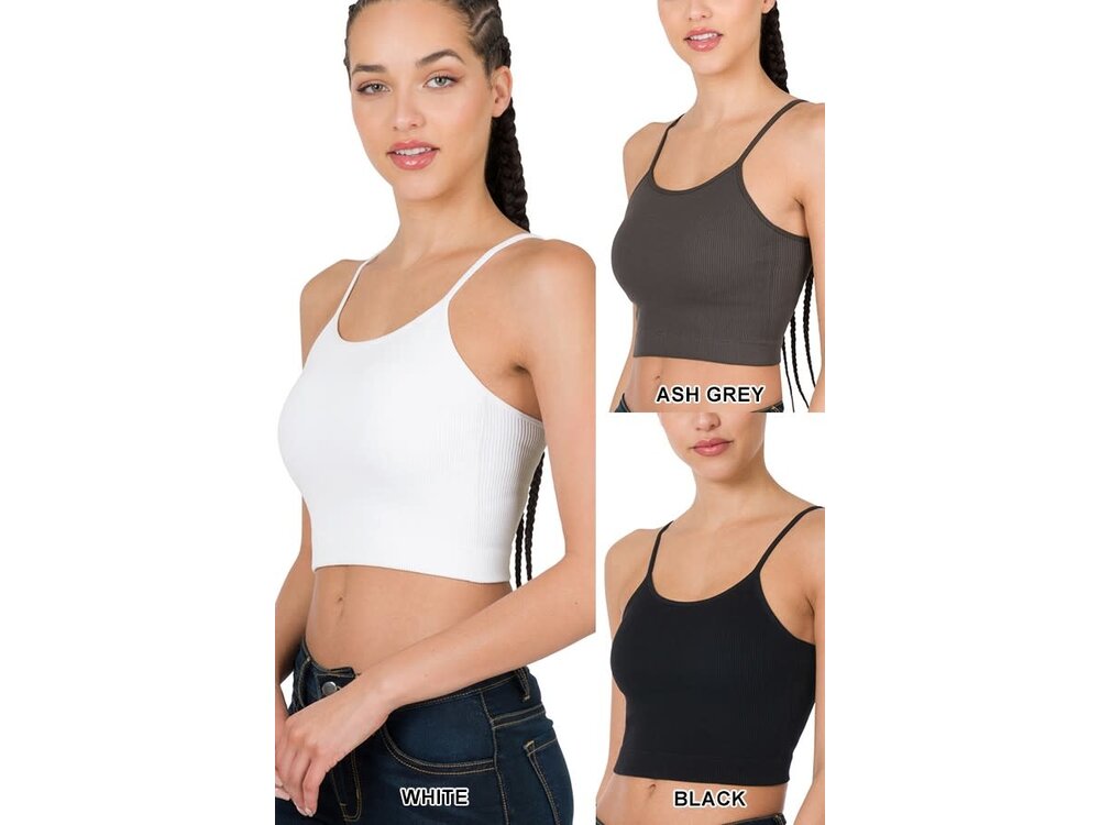 Seamless Cropped Cami with Bra Pads