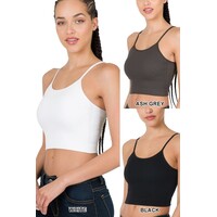 Seamless Cropped Cami with Bra Pads