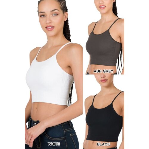 Seamless Cropped Cami with Bra Pads Seamless Cropped Cami with Bra Pads