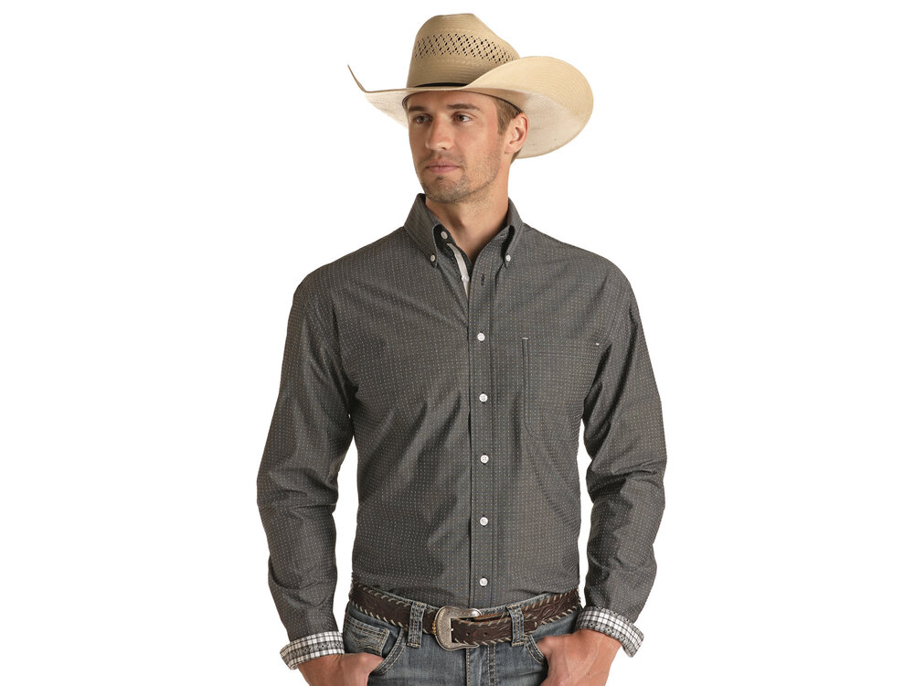 Rock and Roll Denim Classic Men's Button Down with Subtle Detailing