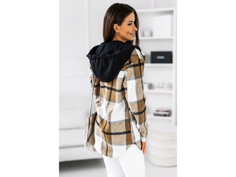 Hooded Plaid Fleece Jacket