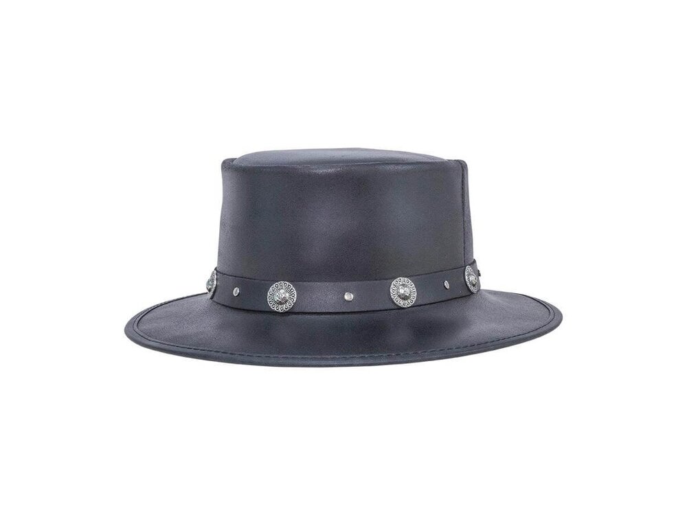 American Hat Makers Silverado Leather Pork Pie Hat