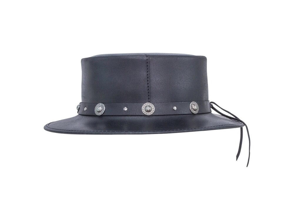 American Hat Makers Silverado Leather Pork Pie Hat