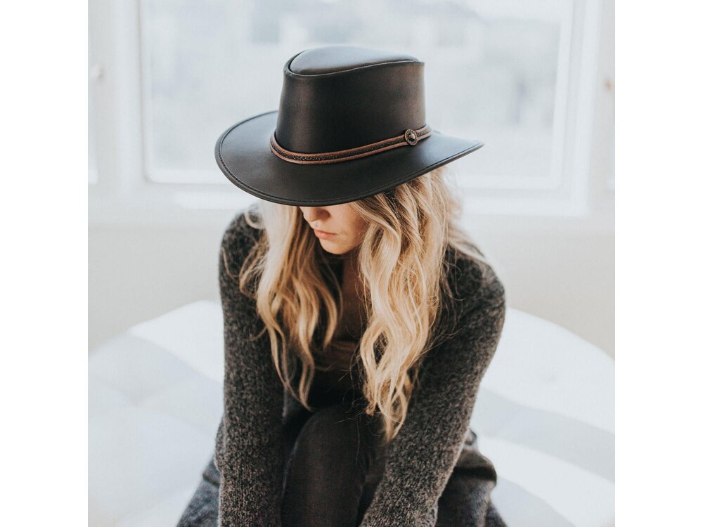 American Hat Makers Midnight Rider Leather Hat