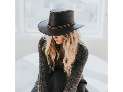 American Hat Makers Midnight Rider Leather Hat