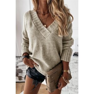 Casual V-Neck Knit Sweater