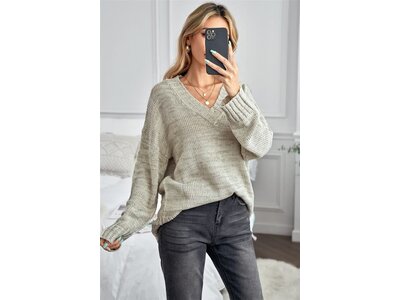 Casual V-Neck Knit Sweater