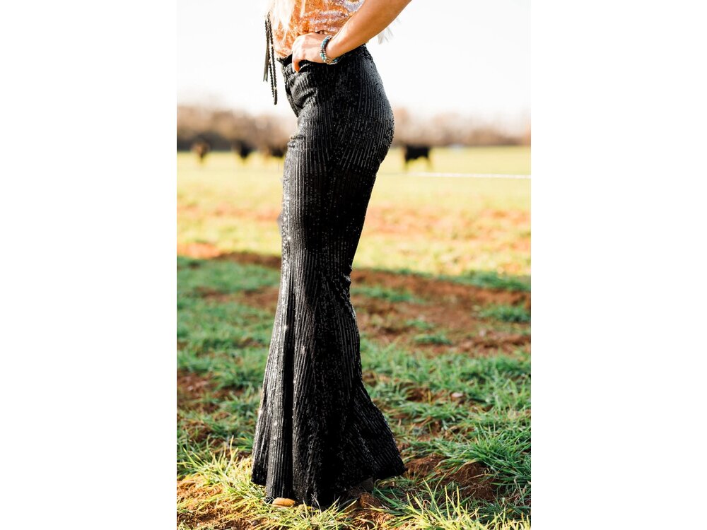 Sequin Flare Pants