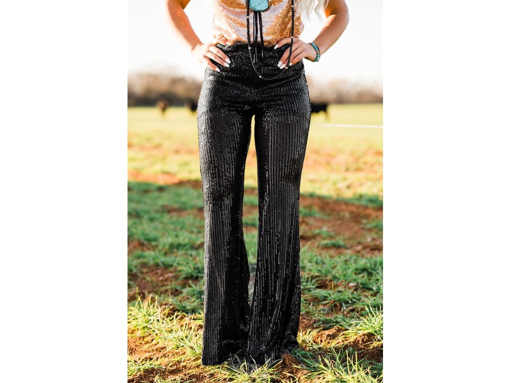 Sequin Flare Pants
