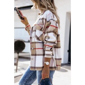 Plaid Shacket With Snap Buttons