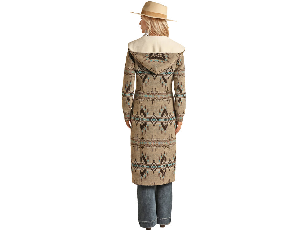 Powder River Outfitters Aztec Print Wool Long Jacket