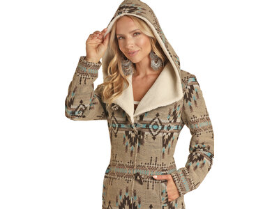 Powder River Outfitters Aztec Print Wool Long Jacket
