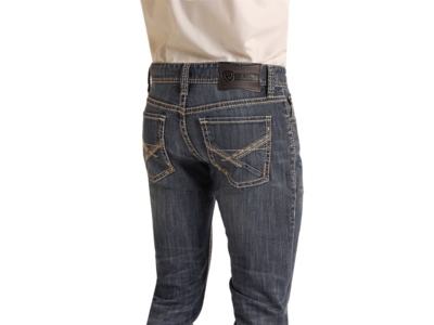 Rock and Roll Denim CrissCross Embroidery Rifle Straight