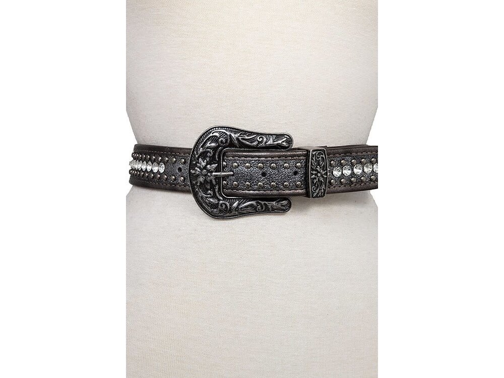 Graphite Studded Western Belt - Med/Large