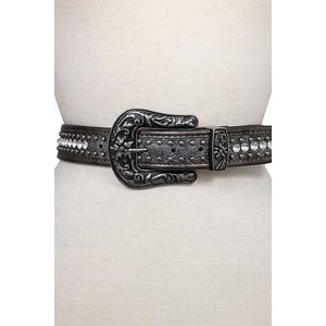 Graphite Studded Western Belt - Med/Large