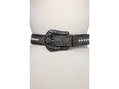 Graphite Studded Western Belt - Med/Large