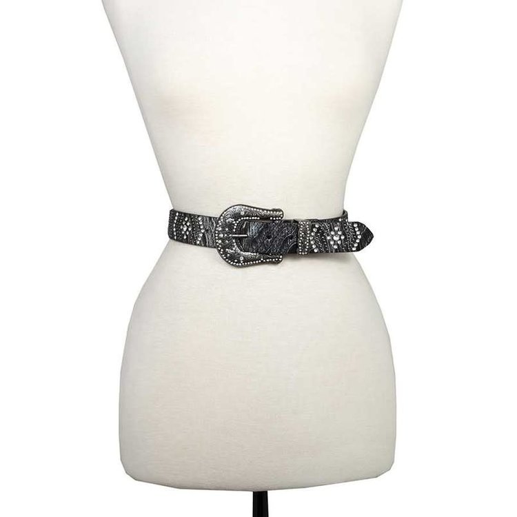 Crystal Studded Belt in Diamond Pattern