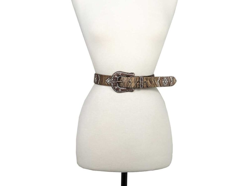 Crystal Studded Belt in Diamond Pattern