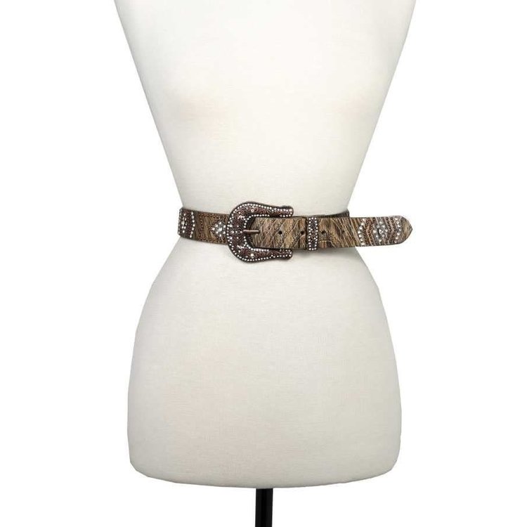 Crystal Studded Belt in Diamond Pattern