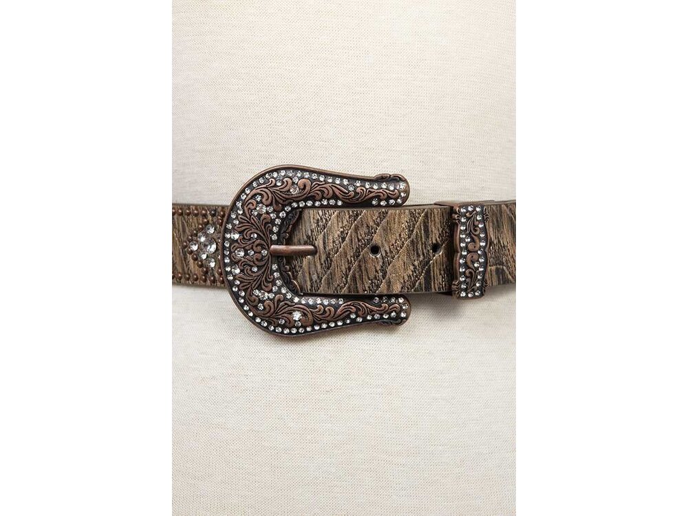 Crystal Studded Belt in Diamond Pattern