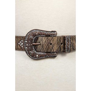 Crystal Studded Belt in Diamond Pattern