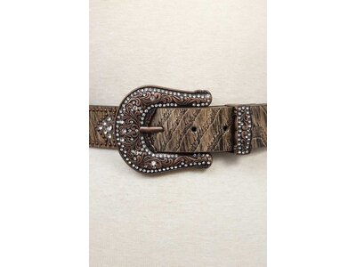 Crystal Studded Belt in Diamond Pattern