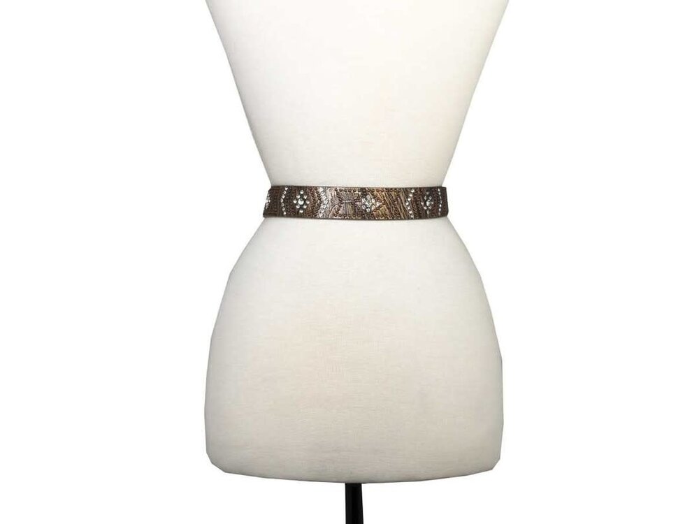 Crystal Studded Belt in Diamond Pattern
