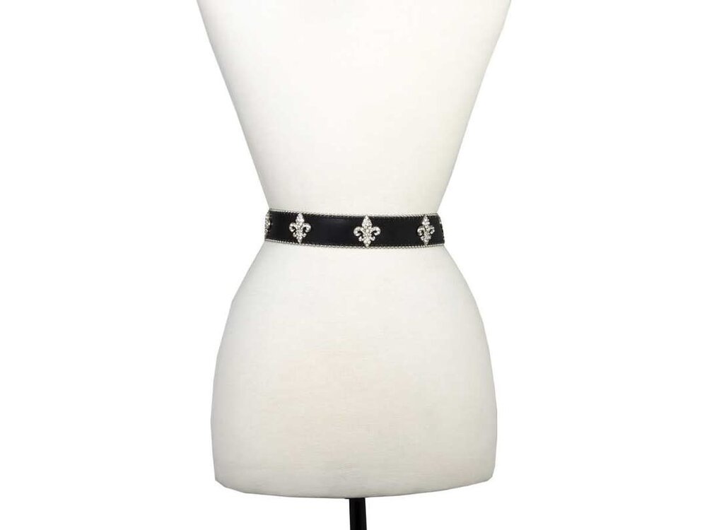 Western Studded Belt with Fleur de Lis Accent Med/Large