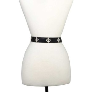 Western Studded Belt with Fleur de Lis Accent Med/Large