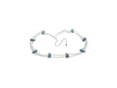Double Chain Turquoise Stone Accent Belt