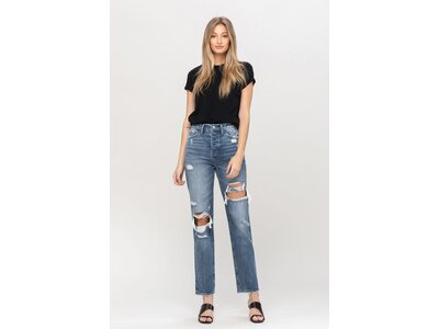 Flying Monkey Super HiRise Hidden Button Distressed Straight