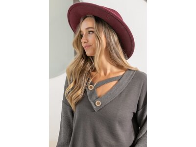 French Terry Shirt with Double Band and Button Detail