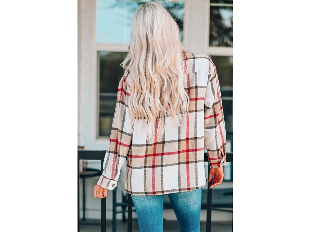 Plaid Shacket With Snap Buttons