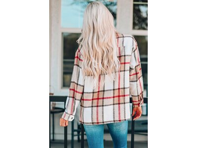 Plaid Shacket With Snap Buttons