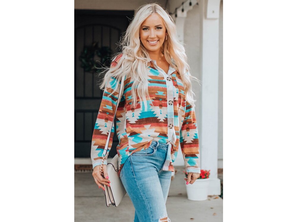 Aztec Print Heavyweight Button Up