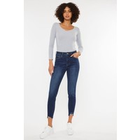 High Rise Ankle Skinny with Distressed Hem
