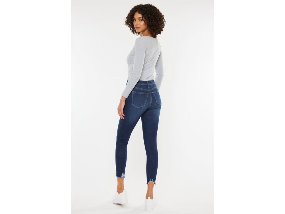 KanCan High Rise Ankle Skinny with Distressed Hem