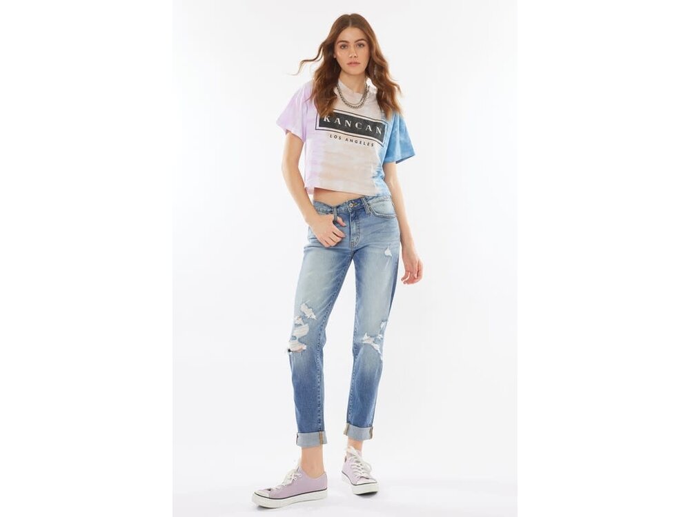KanCan Distressed Ankle Straight