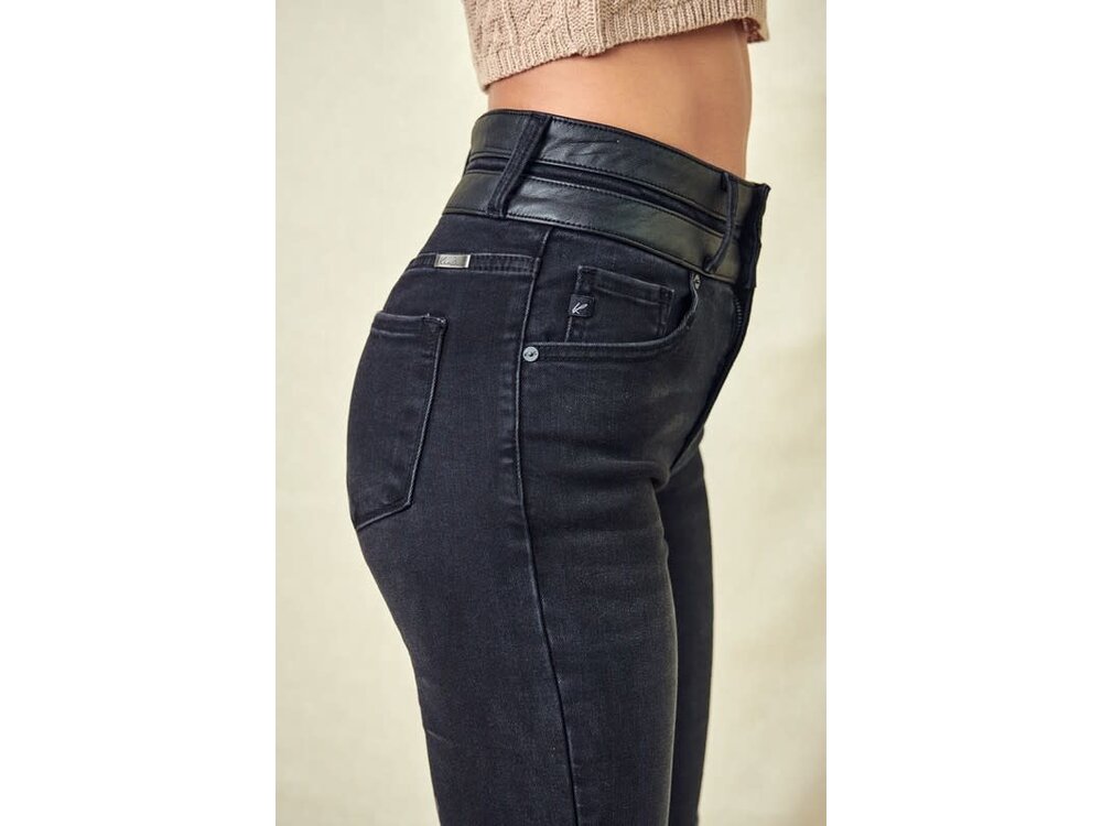 KanCan Black  Bootcut with Contrast Waistband