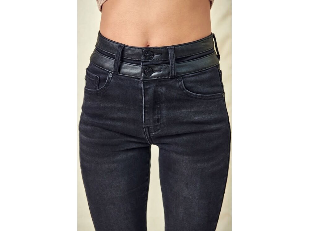 KanCan Black  Bootcut with Contrast Waistband