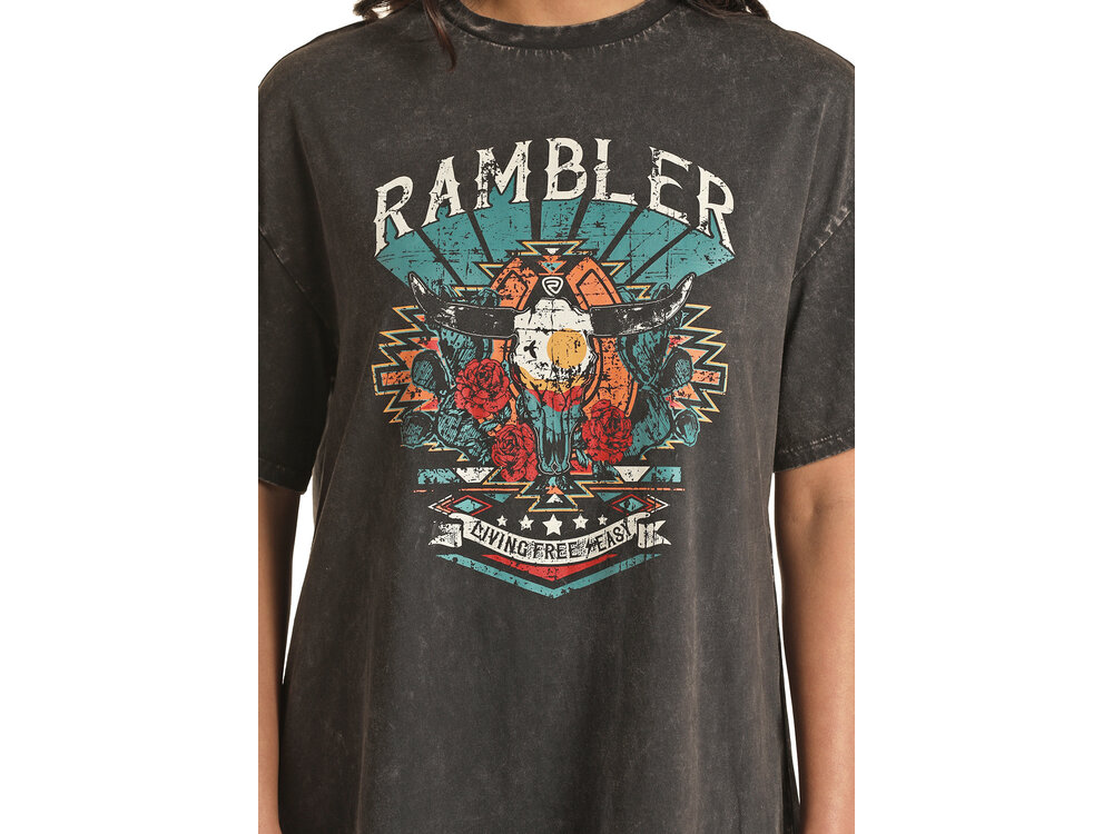 Rock and Roll Denim Rambler Oversized Tee Dress