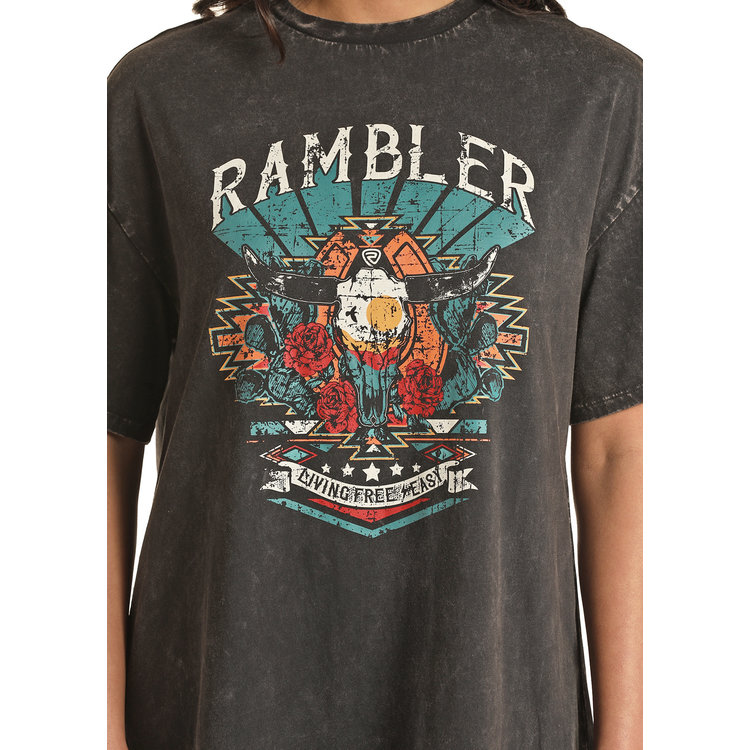 Rock and Roll Denim Rambler Oversized Tee Dress