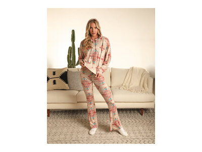 Rock and Roll Denim Lightweight Aztec Print Hoodie