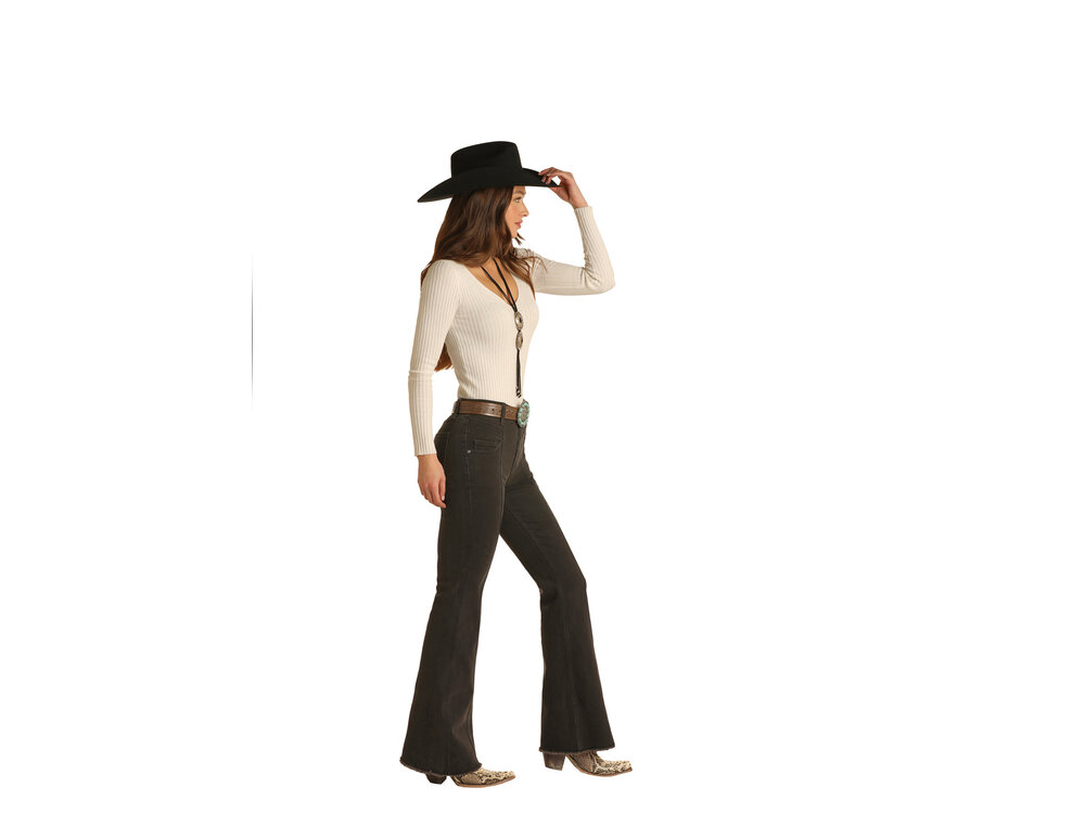 Rock and Roll Denim Charcoal High Rise Trousers- R&RD