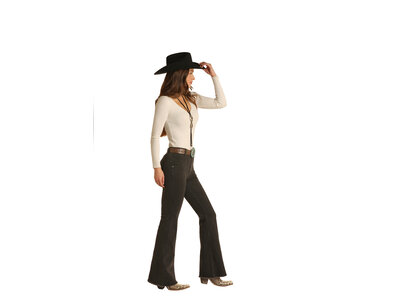 Rock and Roll Denim Charcoal High Rise Trousers- R&RD