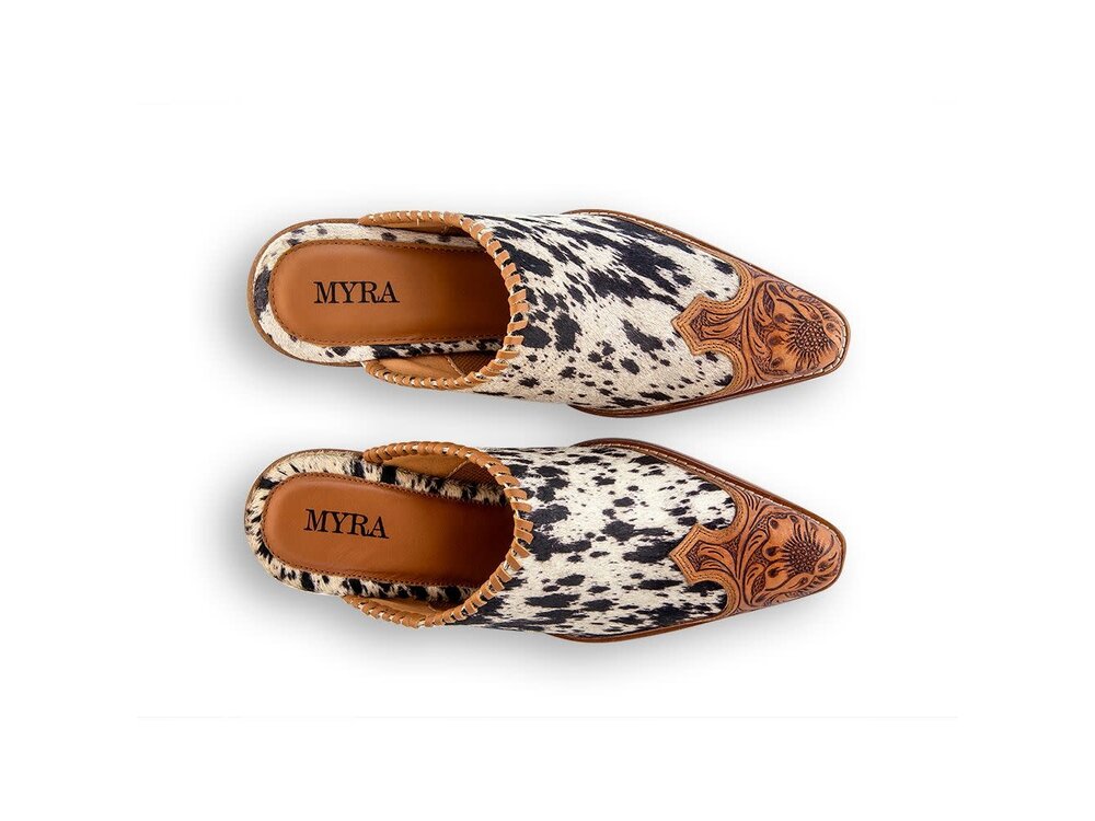 Myra Bags Heely Hand-tooled Mules