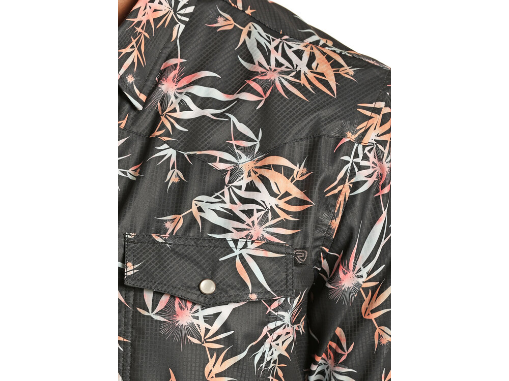 Rock and Roll Denim TekWestern Tropical ShortSleeve PearlSnap