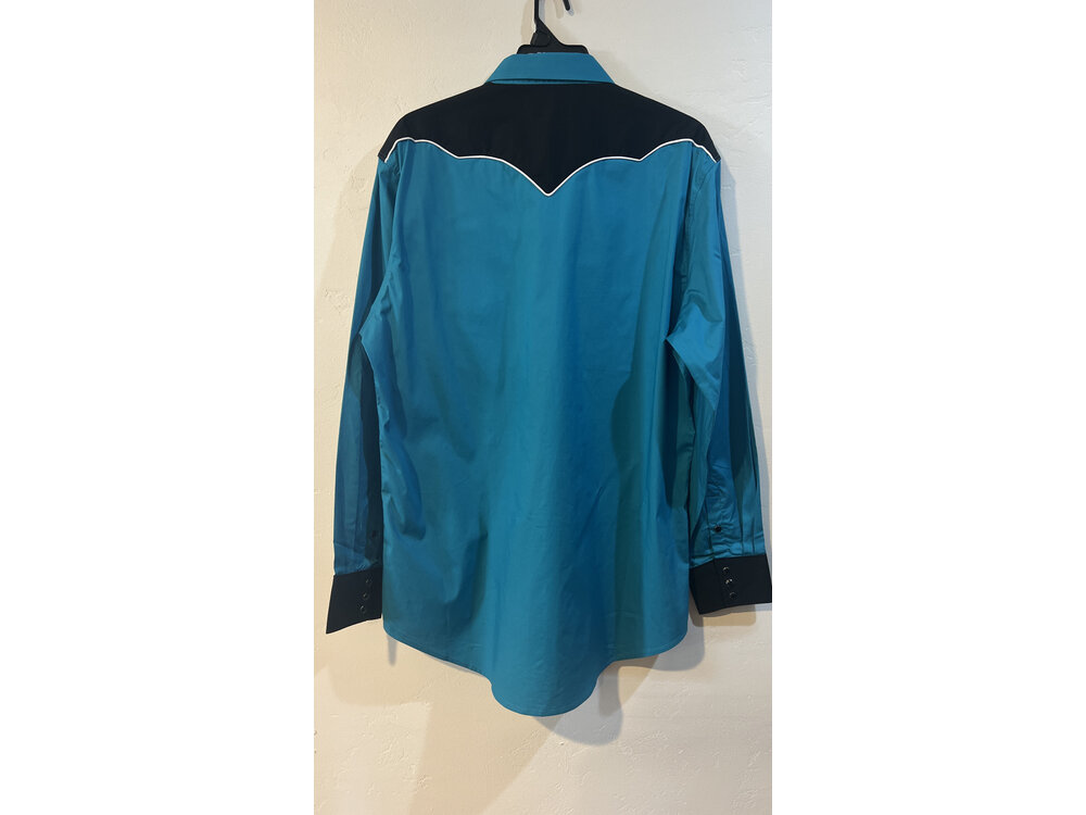 Rock and Roll Denim Throwback Western Embroidered Pearl Snap